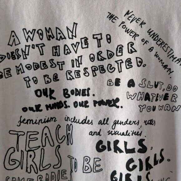 Cute CHNGE Feminist Graphic Message Long-Sleeved Tee Sz M VGUC - Picture 7 of 11